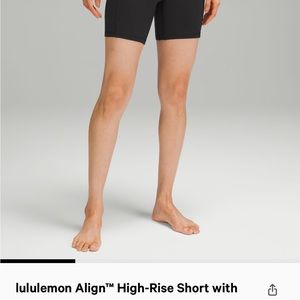 NWT Lululemon High Rise Shorts 6” with Pockets